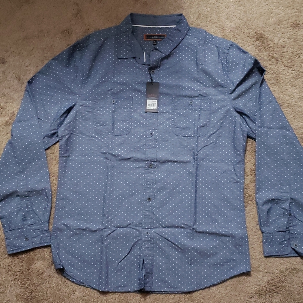 Long Sleeved Polka Dot Button Up PD&C